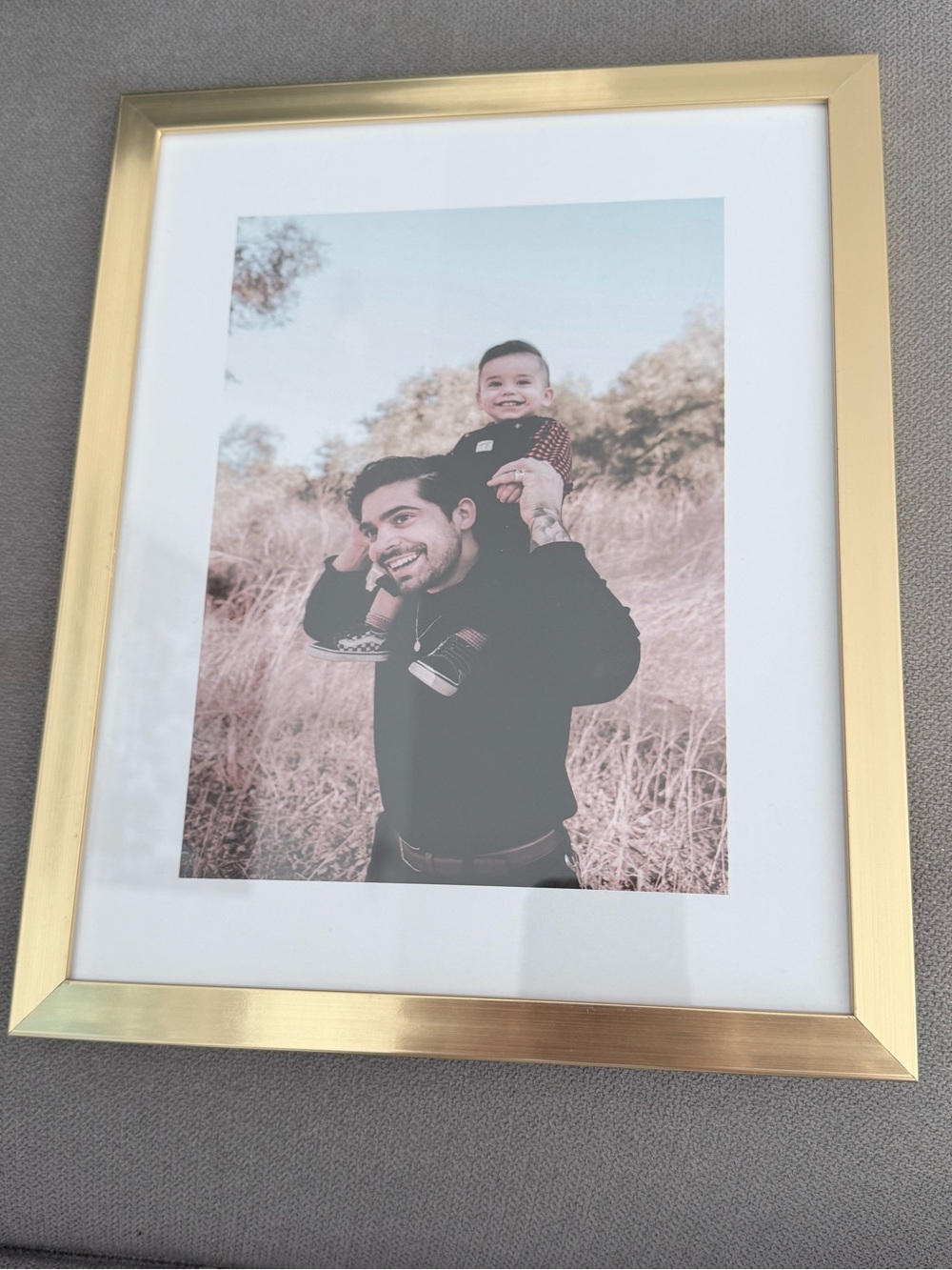 Gold Metal Picture Frame with White Mat